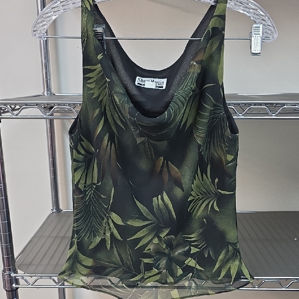 Sheri Martin Olive Leaf Print Camisole